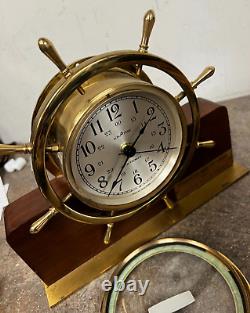 Seth Thomas Acrotyne Nautical Quartz Mercury Award Ships Clock Helmsman 1602