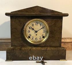 Seth Thomas Adamantine 8 Day Time and Strike Mantel Shelf Table Clock