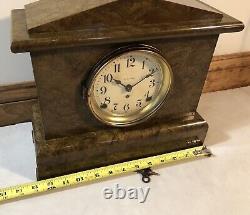 Seth Thomas Adamantine 8 Day Time and Strike Mantel Shelf Table Clock