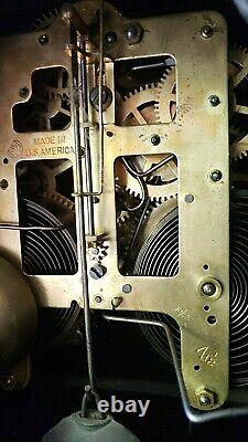 Seth Thomas Adamantine Antique PATMOS Mantel Clock 8 Day Chime Working Key