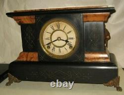 Seth Thomas Adamantine Art Noveau Mantel Chime Clock 8 Day Working