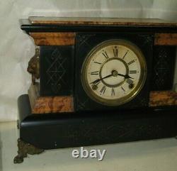 Seth Thomas Adamantine Art Noveau Mantel Chime Clock 8 Day Working