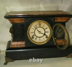 Seth Thomas Adamantine Art Noveau Mantel Chime Clock 8 Day Working