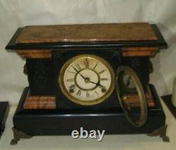 Seth Thomas Adamantine Art Noveau Mantel Chime Clock 8 Day Working