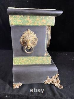 Seth Thomas Adamantine Faux Marble Mantle Clock Antique Cir. 1880 Works With Key