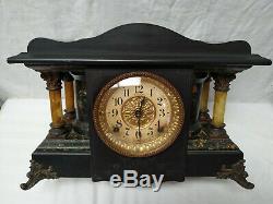 Seth Thomas Adamantine Mantle Clock, Larkin Model 1900s Original Bob No Key