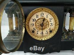 Seth Thomas Adamantine Mantle Clock, Larkin Model 1900s Original Bob No Key