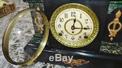Seth Thomas Adamantine Mantle Clock Lion Head Vtg Antique Runs VERY NICE