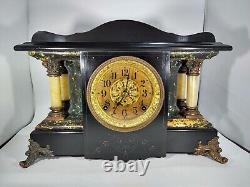 Seth Thomas Adamantine Mantle Clock Shasta Model 35 c1900 with Original Bob & Key