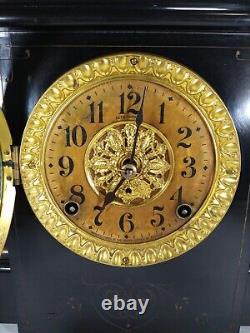 Seth Thomas Adamantine Mantle Clock Shasta Model 35 c1900 with Original Bob & Key