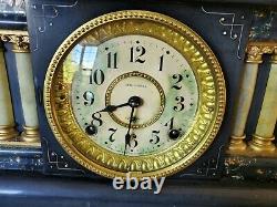 Seth Thomas Adamantine Mantle Clock just Serviced Works Great
