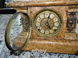 Seth Thomas Adamantine Rare Potmos Mantel Clock 8 day Chime Antique RUNS