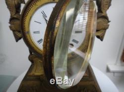 Seth Thomas Aesthetic/Egyptian Revival Victorian spelter mantle clock 15x9x6-c10