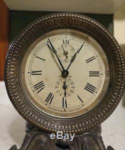Seth Thomas Antique Long Alarm Clock Rare 100% Original Beautiful Shelf Mantle