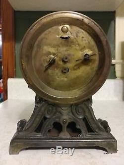 Seth Thomas Antique Long Alarm Clock Rare 100% Original Beautiful Shelf Mantle