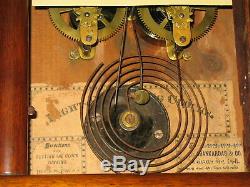 Seth Thomas Antique Steeple Shelf Mantle Clock Key Pendulum Mahogany Case 8 Day