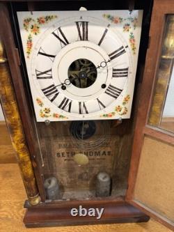 Seth Thomas Antique Wall Pulley & Pendulum Clock Read