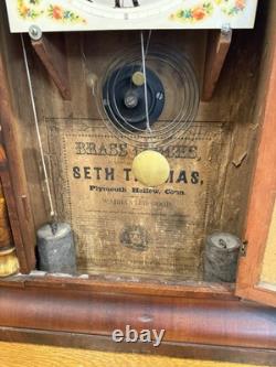 Seth Thomas Antique Wall Pulley & Pendulum Clock Read