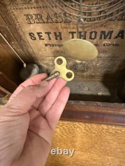 Seth Thomas Antique Wall Pulley & Pendulum Clock Read