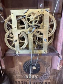 Seth Thomas Antique Wall Pulley & Pendulum Clock Read