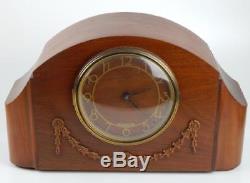 Seth Thomas Art Deco Clock Electric Wooden Mantel & Key 1940 Westminster Chime
