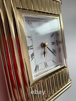 Seth Thomas Art Deco Mantel Clock All Brass Vintage 1960. Works With Alarm