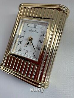 Seth Thomas Art Deco Mantel Clock All Brass Vintage 1960. Works With Alarm