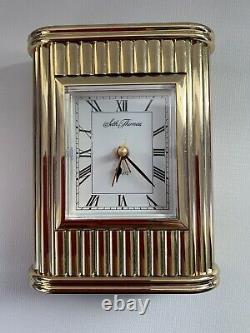 Seth Thomas Art Deco Mantel Clock All Brass Vintage 1960. Works With Alarm