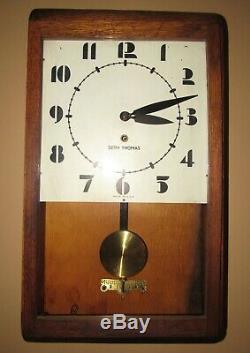 Seth Thomas Art Deco Time Wall Regulator Clock 8-day, Key-wind