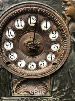 Seth Thomas Art Nouveau Clock With Key And Pendulum