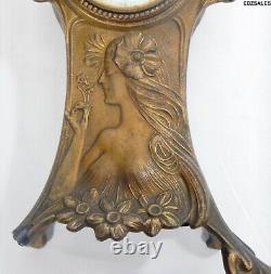 Seth Thomas Art Nouveau Figural Desk Shelf Clock Vintage Clock for Parts/Repai