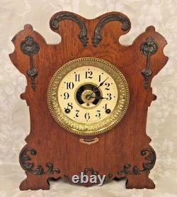 Seth Thomas Art Nouveau Style Case Clock with Label Reminder Alarm Model Running