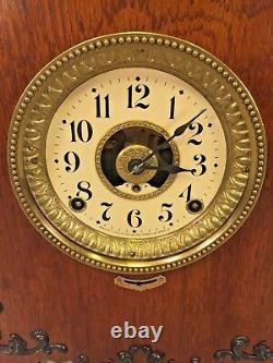 Seth Thomas Art Nouveau Style Case Clock with Label Reminder Alarm Model Running