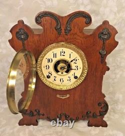 Seth Thomas Art Nouveau Style Case Clock with Label Reminder Alarm Model Running
