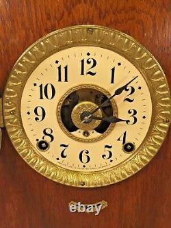 Seth Thomas Art Nouveau Style Case Clock with Label Reminder Alarm Model Running