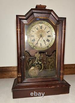 Seth Thomas Atlanta City Clock 8 Day Mantel Table Shelf Clock