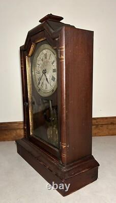 Seth Thomas Atlanta City Clock 8 Day Mantel Table Shelf Clock