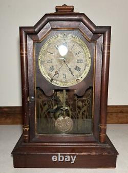 Seth Thomas Atlanta City Clock 8 Day Mantel Table Shelf Clock