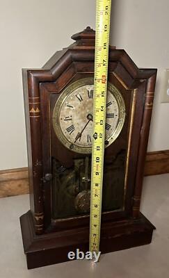 Seth Thomas Atlanta City Clock 8 Day Mantel Table Shelf Clock