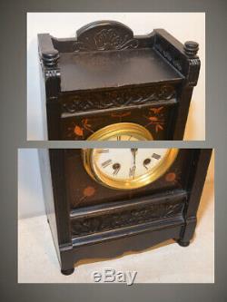 Seth Thomas Bee-1881 Antique Fine Cabinet Clock Ebonized Walnut With Bees