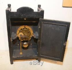 Seth Thomas Bee-1881 Antique Fine Cabinet Clock Ebonized Walnut With Bees