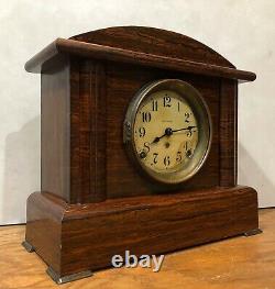 Seth Thomas Belmont No. 2 Adamantine 8 Day Mantel Table Shelf Clock