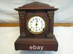 Seth Thomas Berkley Wooden Case Shelf/Mantle Chime Clock Porcelain Face Cabinet