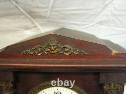 Seth Thomas Berkley Wooden Case Shelf/Mantle Chime Clock Porcelain Face Cabinet