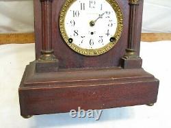 Seth Thomas Berkley Wooden Case Shelf/Mantle Chime Clock Porcelain Face Cabinet