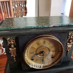 Seth Thomas Black & Adamantine Mantle Clock