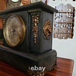 Seth Thomas Black & Adamantine Mantle Clock