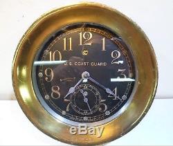 Seth Thomas Black Dial US Coast Guard 6 Ships Clock WW2 Model 117 Pilot House