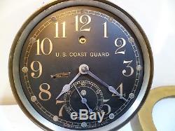 Seth Thomas Black Dial US Coast Guard 6 Ships Clock WW2 Model 117 Pilot House