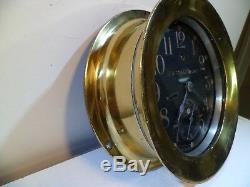 Seth Thomas Black Dial US Coast Guard 6 Ships Clock WW2 Model 117 Pilot House